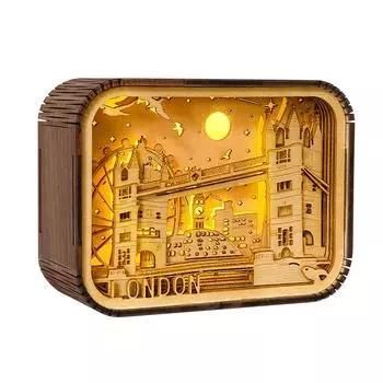 London City Wood Настольная лампа 3D Hollow Carving Light USB Baby Night Light Atmosphere Light Sleep Lamp Decorations For Home Child Gift