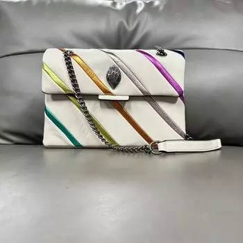 London Eagle Head Новая модная женская сумка Роскошная дизайнерская полосатая лоскутная цепочка на плечо Сумки через плечо из искусственной кожи