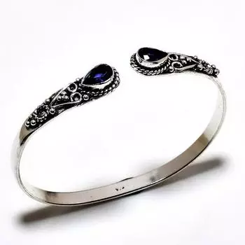 Londonblue Топаз драгоценный камень 925 посеребренный ювелирный браслет ручной работы браслет-манжета