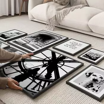 Лондонские большие часы, винтажное здание, модная девушка, черно-белая настенная живопись, декор для гостиной, постеры и принты, картина на холсте, картина A4 21X30cm No Framed