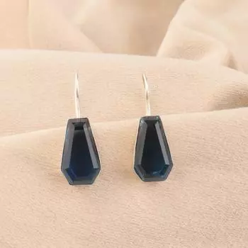 Лондонский голубой топаз Драгоценный камень 925 Стерлинговое серебро Ювелирные изделия Ручная работа Серьги 1,26 EE-138-12