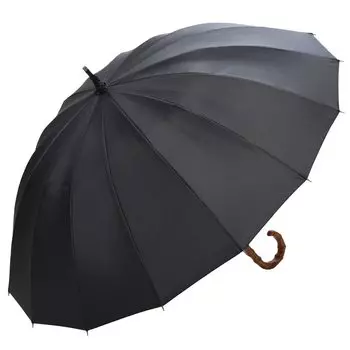 Long 16 Large Cold Bamboo 65cm Umbrella, Umbrella, Men s, Ribs, Size, Handle, (Black) чёрный