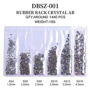 Long Bag Nail Art Jewelry Glass Flat Bottom Diamond Nail Art Diamond Nail Art Jewelry Mixed