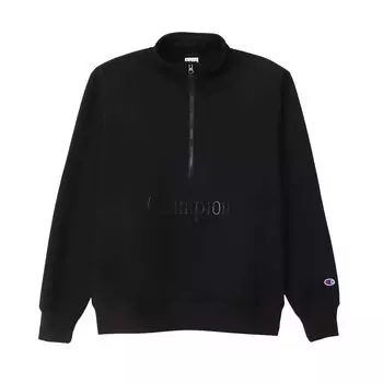 Длинная матовая прозрачная резиновая полумолния черного цвета [Champion] Толстовка, рукава, подкладка, принт, толстовка, мужская повседневная, C3-A004 чёрный