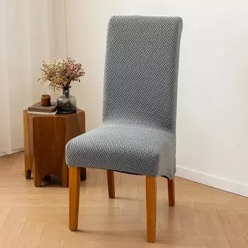 Long Checked Jacquard Larger Chair Cover for Home Chair Cover Hotel Dining Chair Cover Universal Elastic Chair Cover 35*38cm