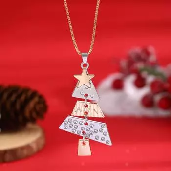 Long Christmas Tree Earrings Alloy Drop Dangle Party Festive Jewelry Women Holiday Celebration Accessories Necklaces