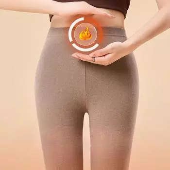 Лонг-Джинсы с заниженной талией и двухсторонним подогревом и теплыми колготками, новые леггинсы для женщин M чёрный