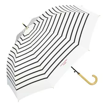 long French for both sun and outer rib large for commuting to work or school [2024] Wpc. Umbrella, umbrella, border, black, rain, 58cm, jump, ladies,