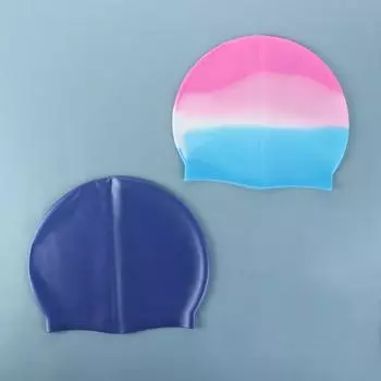 Long Hair Ear Protection Swimming Hat Lightweight Silicone Swimming Hat Bathing Caps For Swimming синий