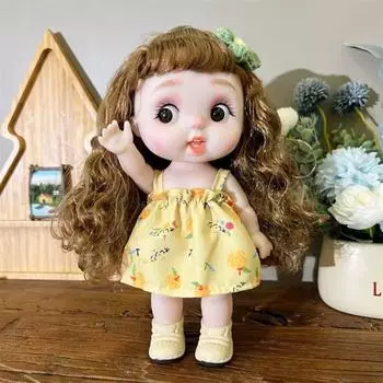 Long Hair Girls Action Doll with Clothes 28cm Girl Dress Up Toys with Clothes Birthday Gift style 7