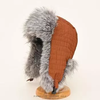 Long Hair Thunderbolt Hat Female Winter Thickened Velvet Warm Cold Cotton Cap Outdoor Cycling Ear Protection Flight Cap Male One Size розы красного