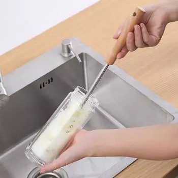 Long Handle Decontamination Cup Brush Household Milk Bottle Home Kitchen Cup Scrubber Cleaning Tool Cleaner Brush Bottle Brush