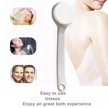 Long Handle Exfoliating Sponge Bath Scrubber Back Body Brush Rubbing Cleaning Equipment Mud Bat F4P5 gray-One-size
