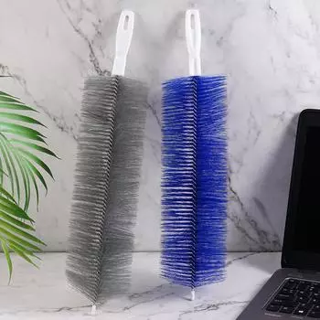 Многофункциональная щетка для удаления пыли с длинной ручкой, веерная щетка, мягкая щетка для чистки дивана, бытовая подметальная щетка, щетка для кондиционера жалюзи L9R2 серый