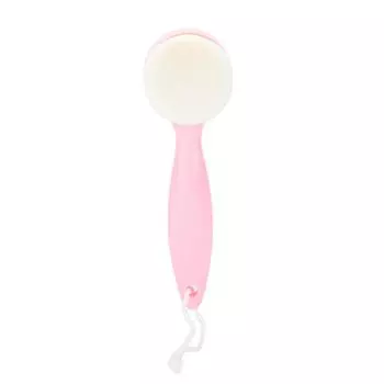 Long Handle Soft Manual Face Cleaning Brush Facial Care Massager Brush Pink