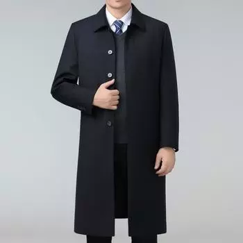 Long lapel down jacket men s winter removable full down liner middle-aged dad business warm windbreaker jacket 170