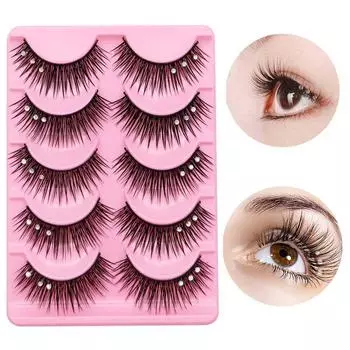Long Lasting Lash Extension Rhinestone False Eyelashes Big Eyes Eyelashes Sequins False Eyelashes A