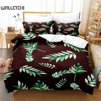 Long Leaves Bedding Set Duvet Cover Set 3d Bedding Digital Printing Bed Linen Queen Size Bedding Set Fashion Design EU single(135x200cm)