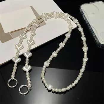 Long Mobile Phone Chain Sweet Cellphone Lanyard Kawaii Beads Phone Strap Bag Pendant