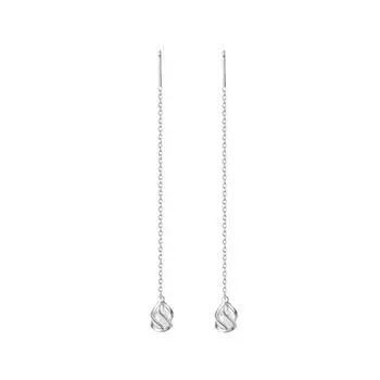 Long Opal Earline Women S Trendy Ear Chain Affordable Fashion Tassel Spiral Twist Line Wave Earrings copper