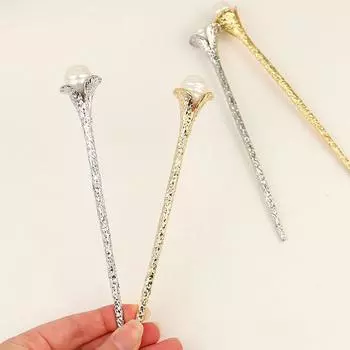 Long Retro Fairy Temperament Wedding Gift Female Hair Fork Korean Style Hair Stick Pearl Headdress серебряный