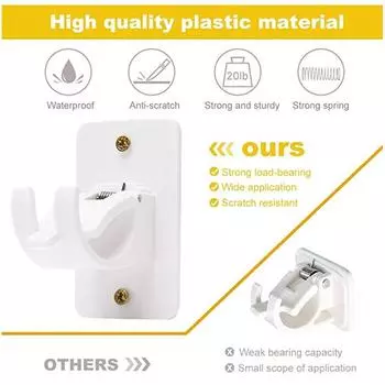 Long rod hanging clip curtain rod hanger sticky hook shower curtain rod hanging clip 2pcs towel rod