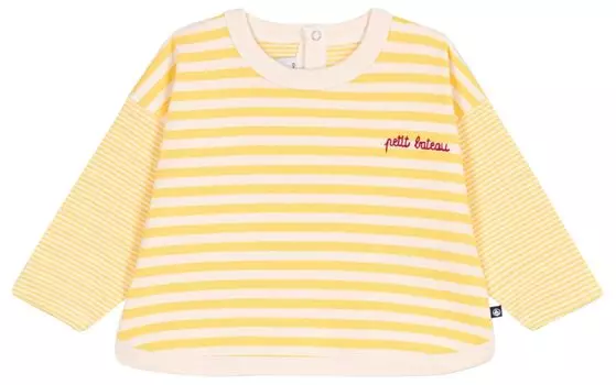 Long Sleeve A0CW9 White 24 Months 86cm [Petit Bateau] T-Shirt Yellow/Milky