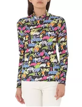 long sleeve high neck shirt pattern Golf innerwear all over pattern 1 [Pearly Gates] Women s (border anti-logo) / / 055-4266800 121_Navy anti-logo [M]