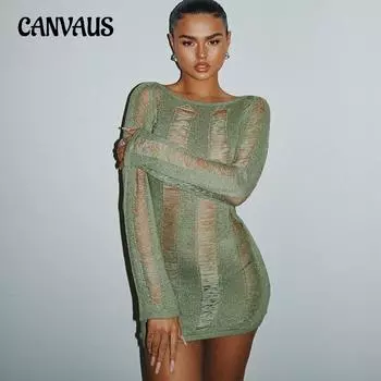 Длинное рукава платье с открытой спиной сексуальное облегающее платье с запахом бедра женское платье S чёрный