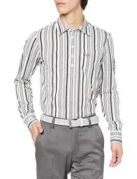 Long Sleeve Polo Shirt Soccer Stripe Golf x White 4 [PEARLY GATES] Men s (Mini Pattern) / / 053-4161203 121_Navy [M]