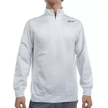 Long Sleeve Shirt developed by Matsuyama Pro and Hoshino SX SHIRTS Half Zip Plaid Sunscreen Sweat Absorbent Golf RG4FLS03M WH00 3L [SRIXON] [Jointly