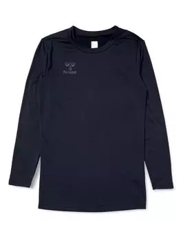 Long Sleeve Warm Round Neck Inner Heat Sweat Quick Indigo Navy L [Hummel] Undershirt, Shirt, Retention, Absorbent, Drying, Antistatic, Antibacterial,
