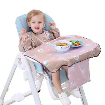 [Long Sleeve Weaning Bib] Long Sleeve, Machine Washable Weaning Bib Fully Covers High Chair for Children, Comfortable Toddler Bib