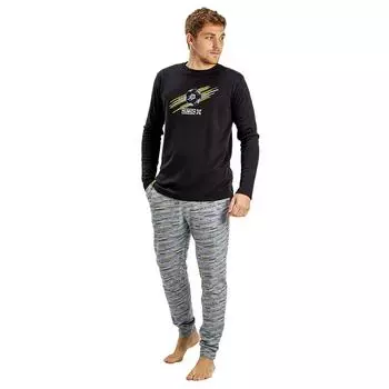 Long Sleeve Winter Pajamas MUDP0451 Мужские зимние пижамы, Мужская одежда для сна, Мужской пижамный комплект XXL чёрный