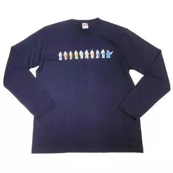 Long sleeve with dohyo navy L size [MINT GARAGE] T-shirt ring, blue, тёмно-синий