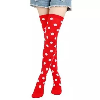 Long Socks Womens Over Above Knee Striped Thigh High Stockings Polka Dot Ladies Black White Pink Cosplay Lolita Harajuku Y2k One Size