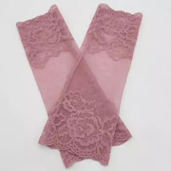 Long Sunscreen Outdoor Ice Silk Cycling Scar Covering Sleeve Skin powder(Elegance leather powder 22cm) One size