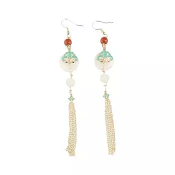 Long Tassel Ear Drop Hanfu Tassel Earrings Dangle Earrings Tassel Drop Earrings Party Jewelry белый/золотой