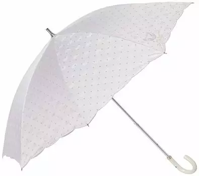 Long Umbrella PAUL JOE Cat Embroidery Parasol Short Umbrella Parasol Sun and Rain Umbrella Heat Shielding Logo Dot Cat Fashionable Cute Light Gray Rib светло-серый