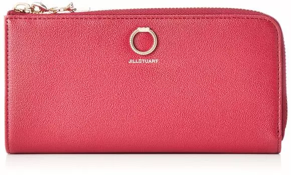Long Wallet Cowhide embossed ring brooch zipper closure with diamond ring charm JSLW0DT2 exclusive Red [Jill Stuart] [Eternal] L-shaped (in box)