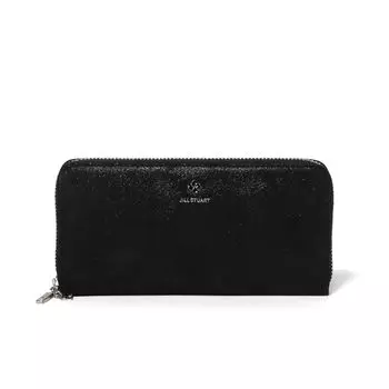 Long Wallet Pig leather lame film processing Bundle holder Round zipper Slim wallet Thin Compact Original charm included Stylish Adult Cute JSLW4AT1