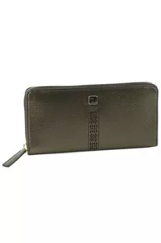 Long Wallet Round Zipper Genuine Leather Black Pearl [Dakota] DA-30401-18