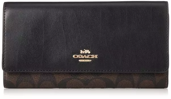 Длинный кошелек Signature Free Size [COACH] женский Im/коричневый/черный [Товар]