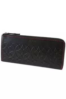 Long Wallet Zipper Genuine Leather Black [Dakota] L-shaped Women s DA-30654-10