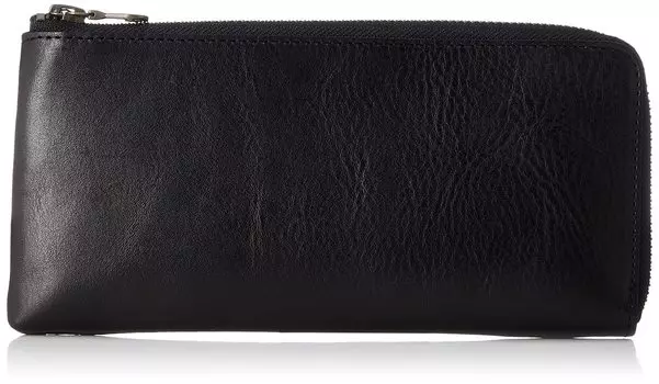 Long Wallet Zipper Genuine Leather Italian Leather Vegetable Tannin Unlined Bundle No11426 Black x Natural [Ultima Tokyo] L-shaped