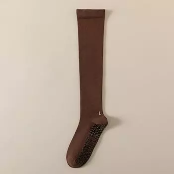 Long Yoga Socks Non Slip Professional Female Pilates Socks Indoor Fitness Room Socks Adult Yoga Non-Slip Socks Deep Coffee