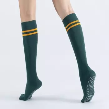 Long Yoga Socks Non Slip Professional Female Pilates Socks Indoor Fitness Room Socks Adult Yoga Non-Slip Socks Bamboo Green