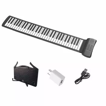 Longeye Roll Piano 61 Keys Beginner Foldable Practice Keyboard Instrument Japanese Instruction Manual Included Music Stand Recording Children s