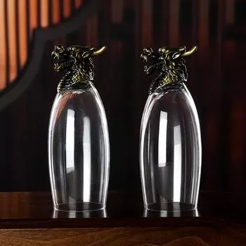 Лонггу Циан Бытовой Бокал для Шампанского Бокал для Пива Хрустальный Бокал Бокал для Коктейлей Бокал для Вина с Головой Зверя Набор для Вина