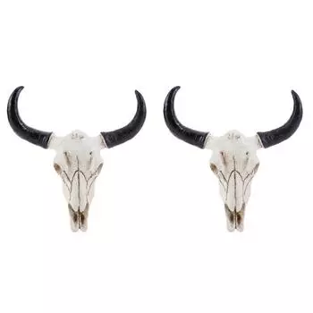 Longhorn корова череп голова орнамент настенная 3D статуя животного для домашнего декора DE